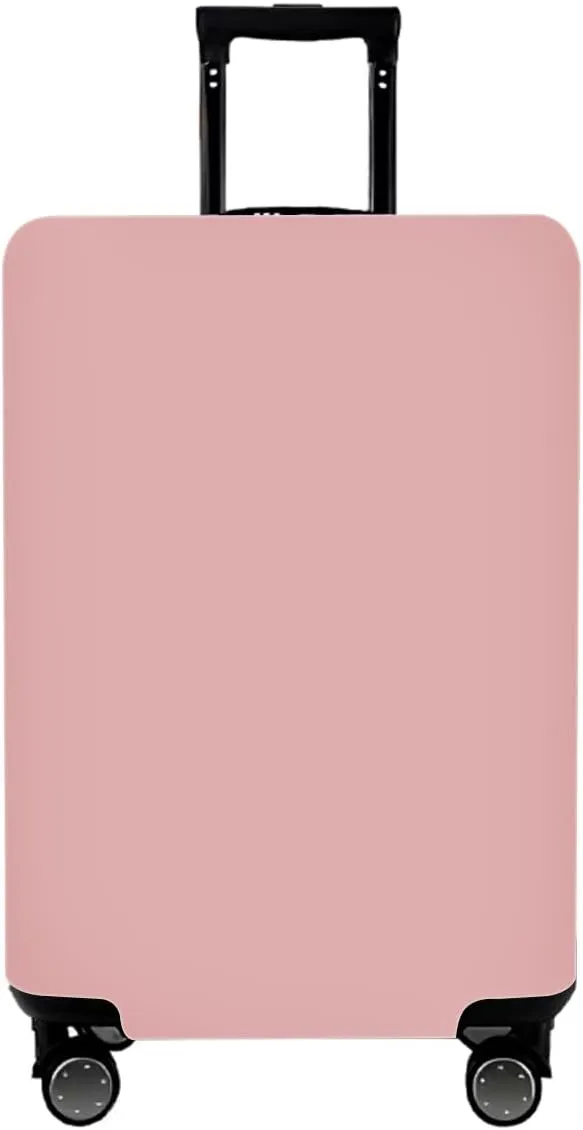 Solid color suitcase protector, simple and generous stretch fabric suitcase dust cover for 18-32 inch suitcase (Pink, S)