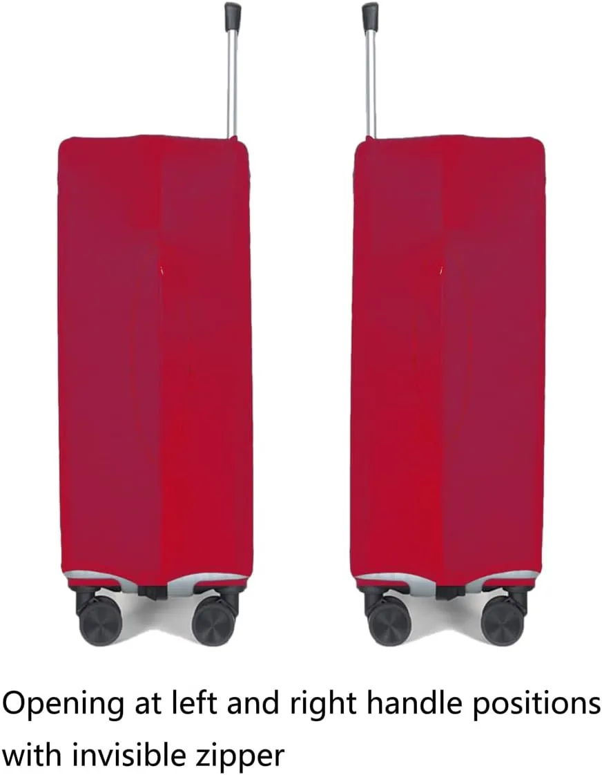 Solid color suitcase protector, simple and generous stretch fabric suitcase dust cover for 18-32 inch suitcase (Red, S)