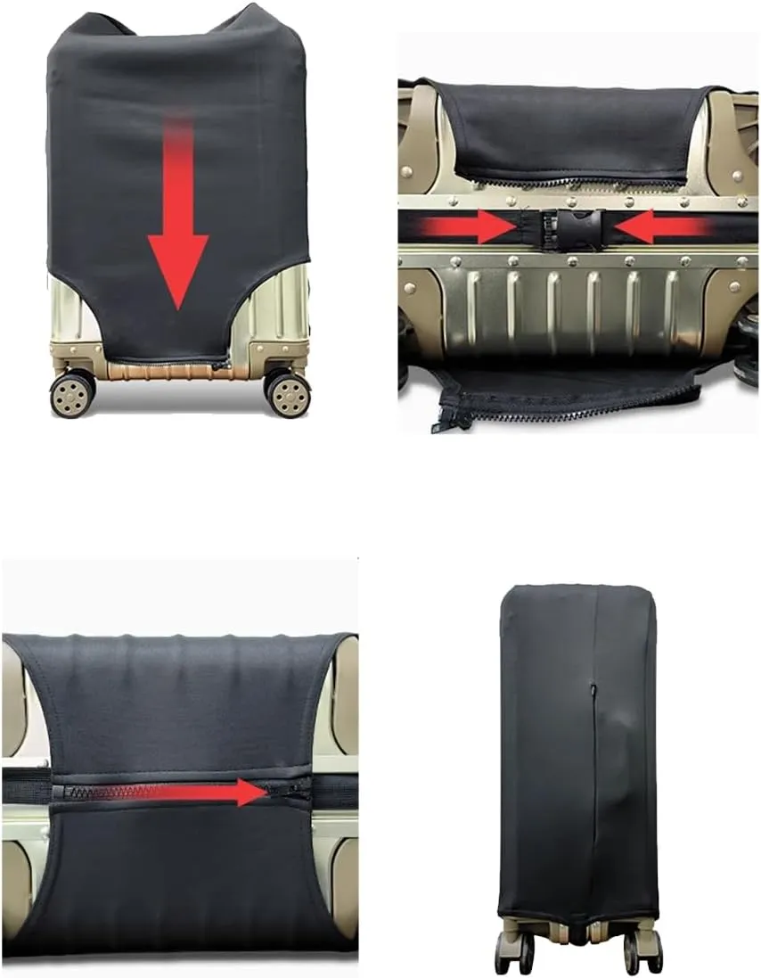 Solid color suitcase protector, simple and generous stretch fabric suitcase dust cover for 18-32 inch suitcase (Red, S)