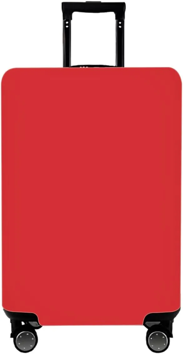 Solid color suitcase protector, simple and generous stretch fabric suitcase dust cover for 18-32 inch suitcase (Red, S)
