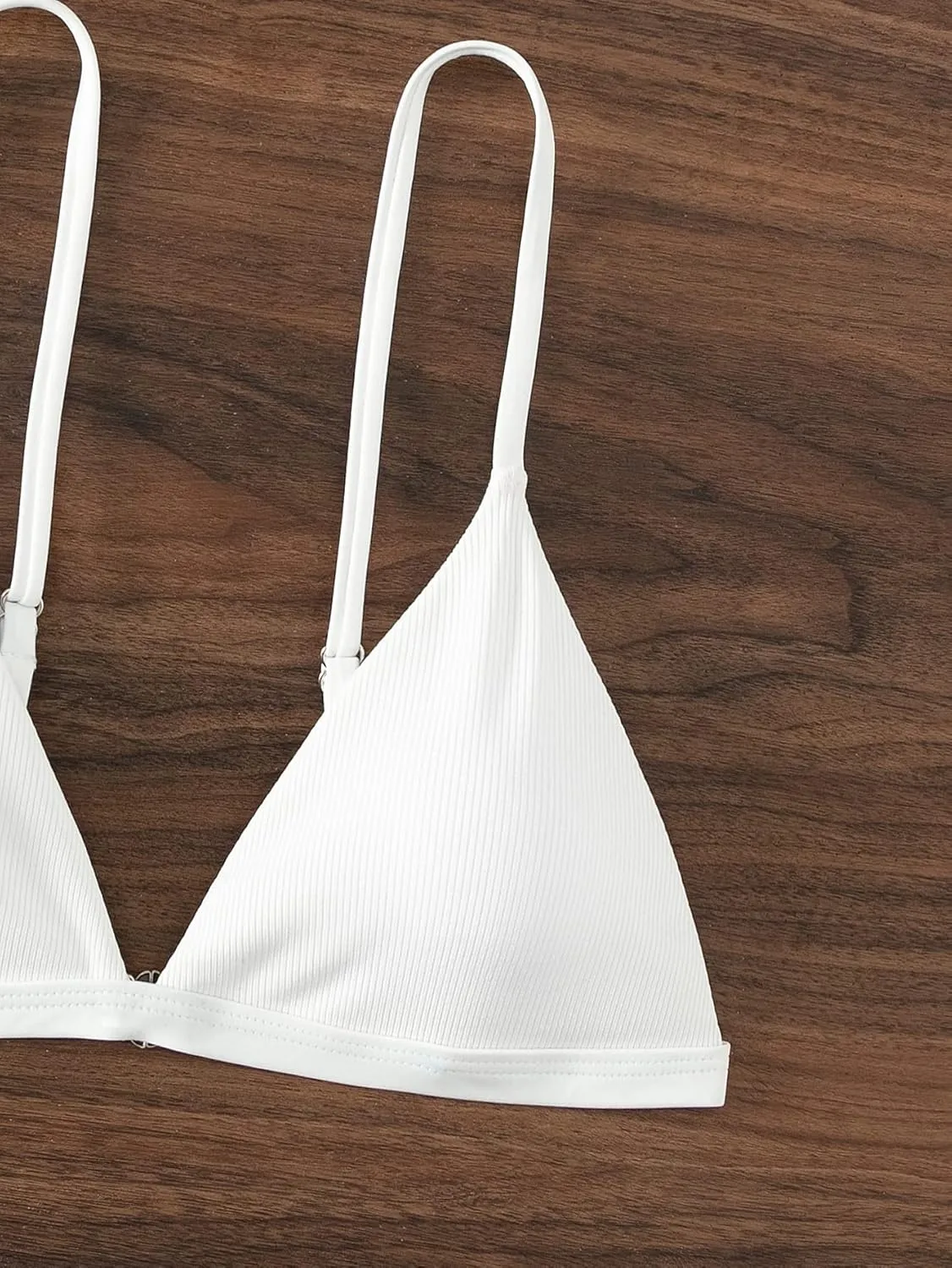 SOLY HUX Women's Triangle Bikini Top Spaghetti Strap Bathing Suit Top Sexy Swimsuit for Women
