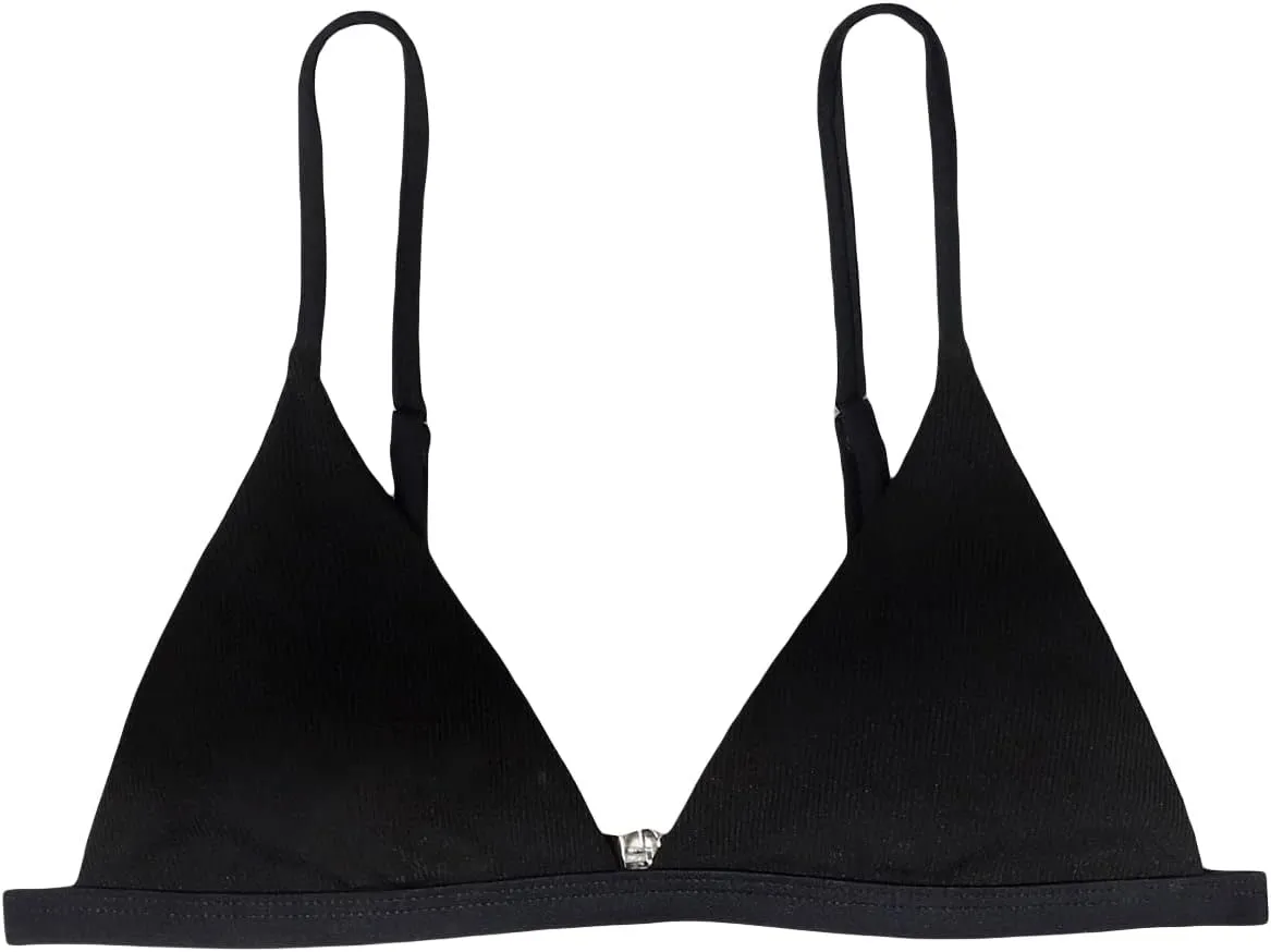 SOLY HUX Women's Triangle Bikini Top Spaghetti Strap Bathing Suit Top Sexy Swimsuit for Women