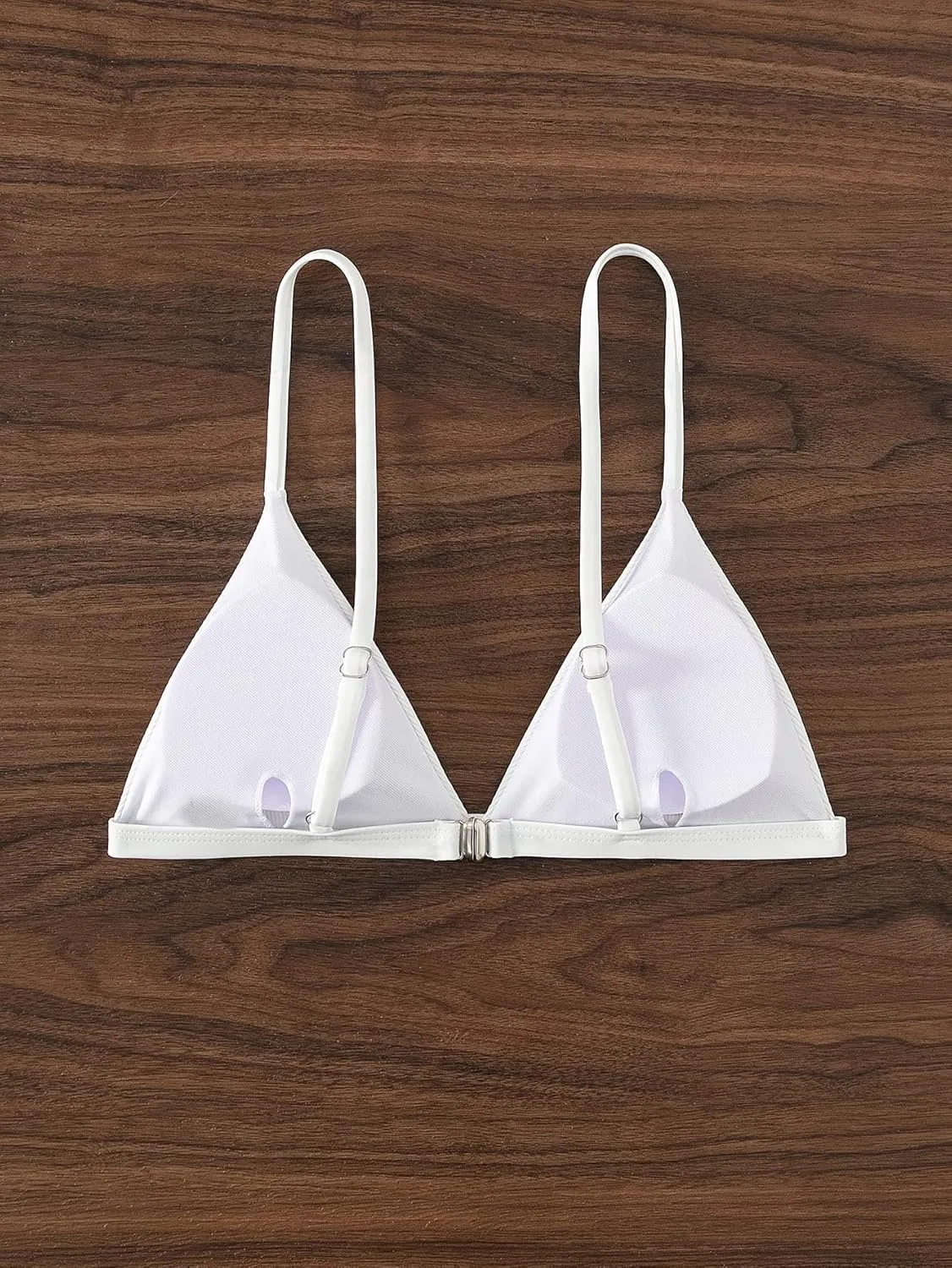 SOLY HUX Women's Triangle Bikini Top Spaghetti Strap Bathing Suit Top Sexy Swimsuit for Women