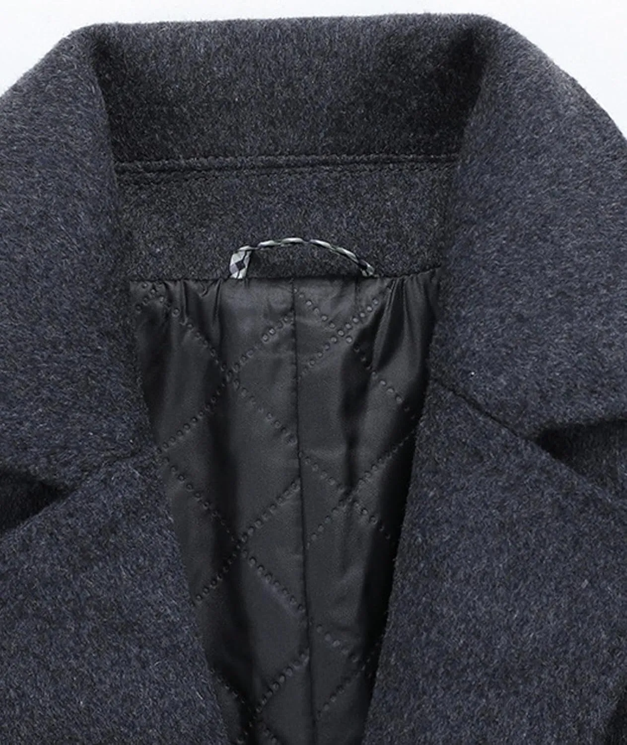 SOMTHRON Men's Wool Blend Pea Coat with Detachable Scarfs Single Breasted Notch Lapel Winter Mid Long Trench Coat Overcoat