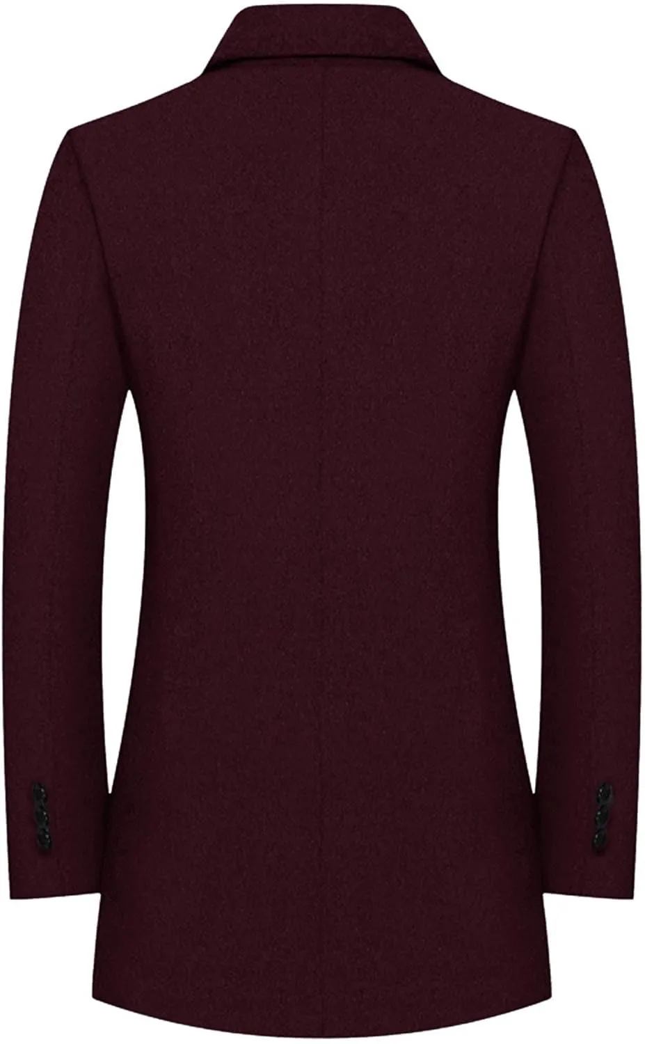 SOMTHRON Men's Wool Blend Pea Coat with Detachable Scarfs Single Breasted Notch Lapel Winter Mid Long Trench Coat Overcoat