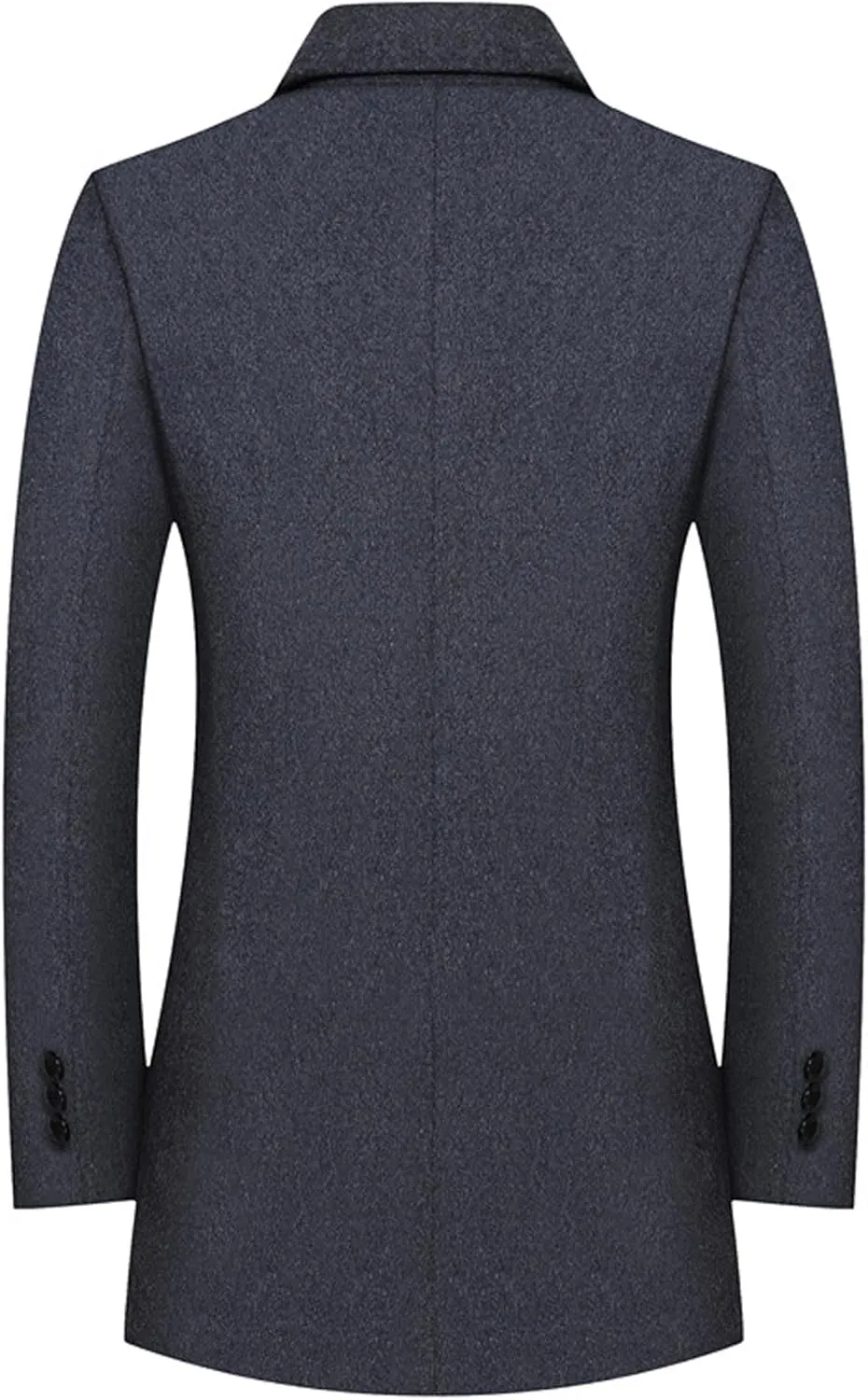 SOMTHRON Men's Wool Blend Pea Coat with Detachable Scarfs Single Breasted Notch Lapel Winter Mid Long Trench Coat Overcoat