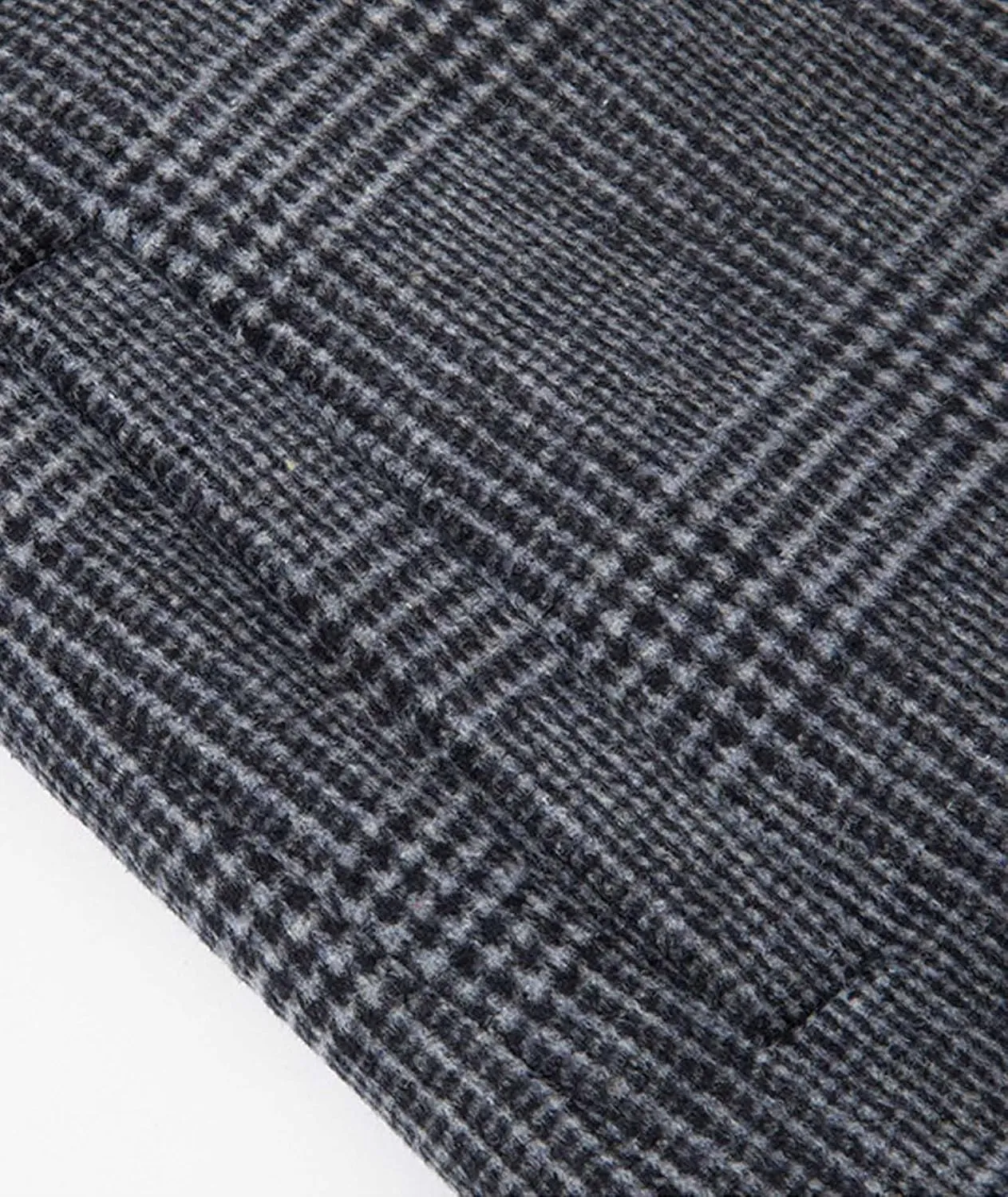 SOMTHRON Men's Wool Blend Trench Coat Plaid Slim Fit Notch Lapel Single Breasted Mid Long Peacoat Overcoat with Pockets