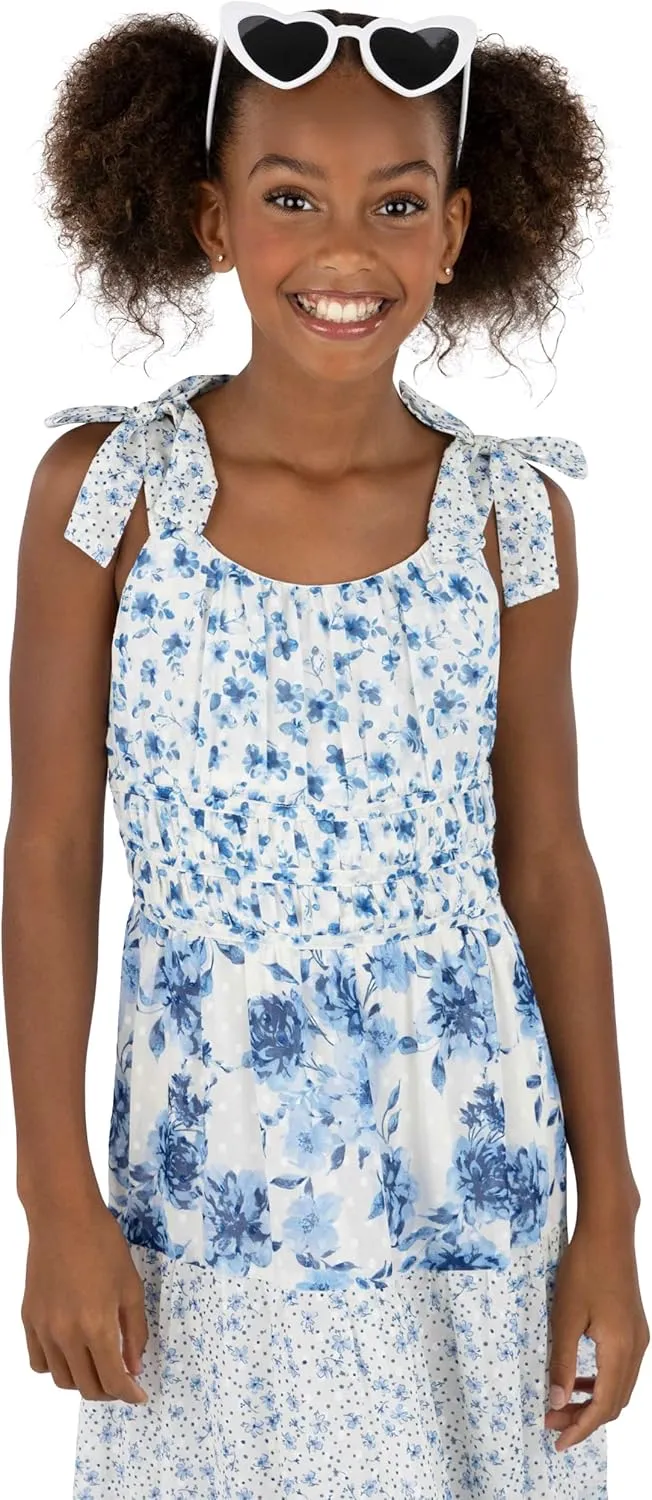 Speechless Girls' Sleeveless Maxi Chiffon Dress and Sunglasses