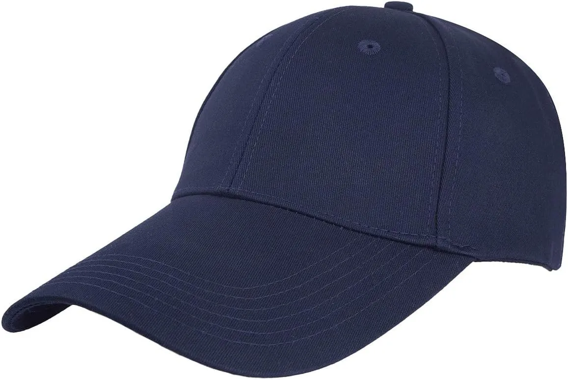 Sportmusies Ajustable Extra Long Bill Baseball Cap Men Women 100% Cotton Visor Hat