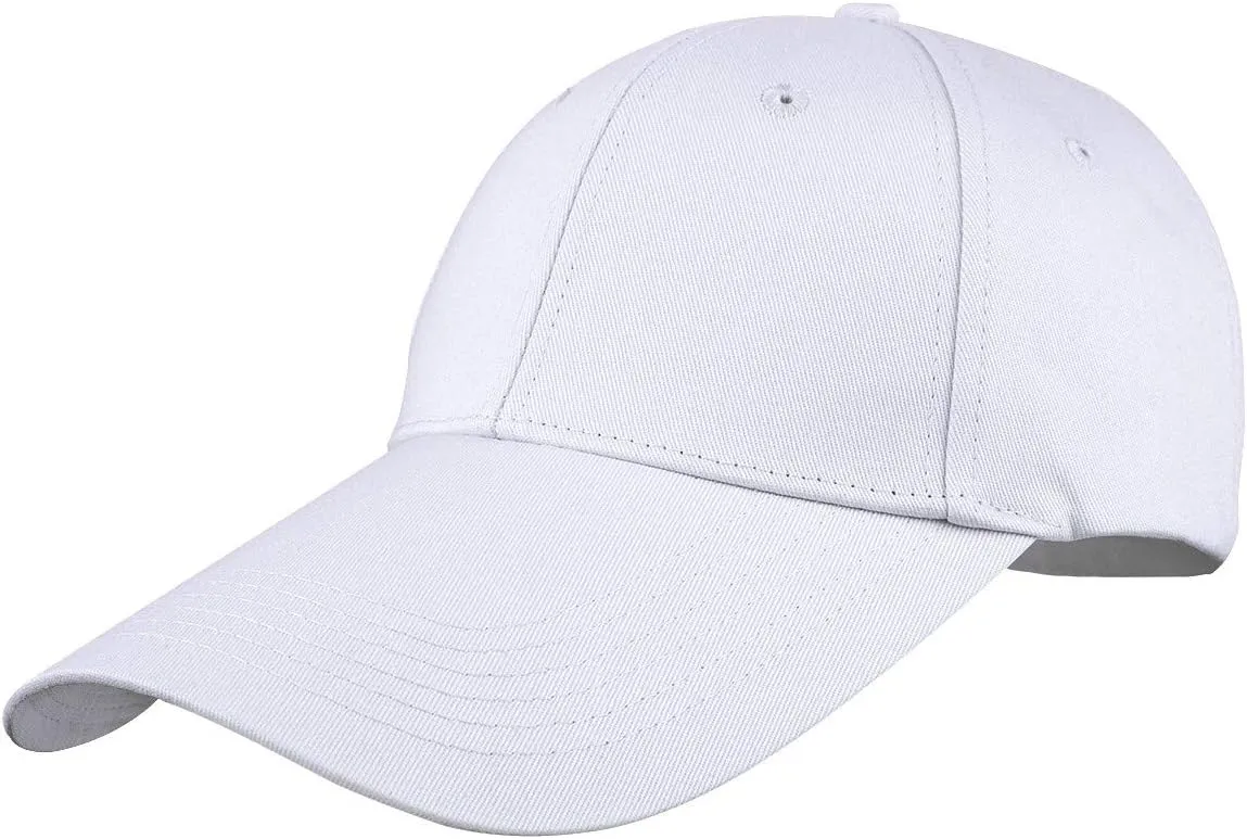 Sportmusies Ajustable Extra Long Bill Baseball Cap Men Women 100% Cotton Visor Hat