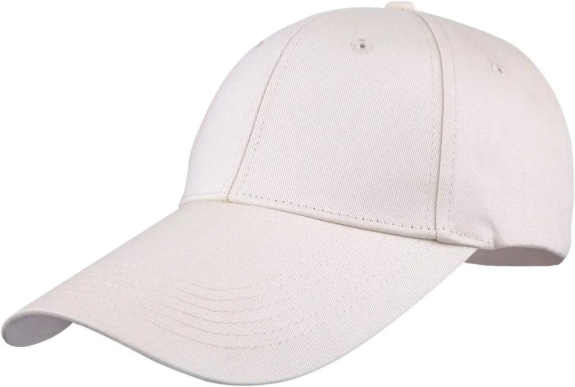 Sportmusies Ajustable Extra Long Bill Baseball Cap Men Women 100% Cotton Visor Hat