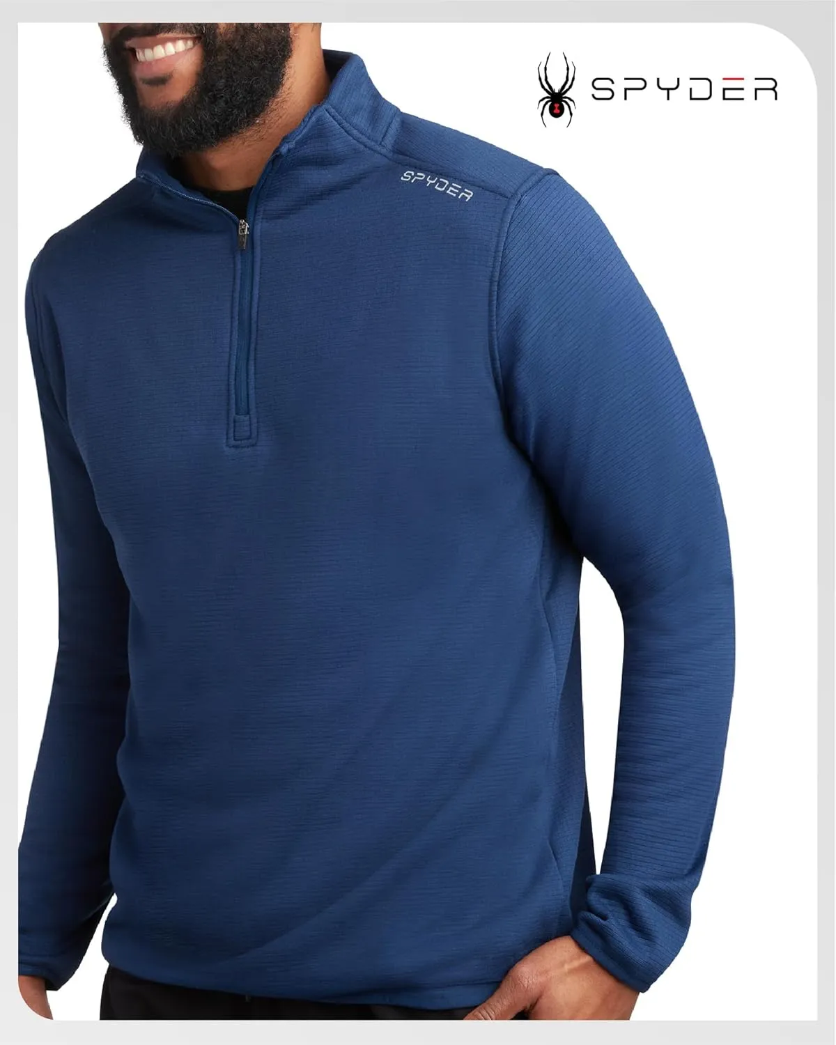 Spyder Mens Quarter Zip Pullover Sweatshirt - Athletic Fleece Sweater Quarter Zip Pullover Men - Mock Neck Sweatshirt for Men