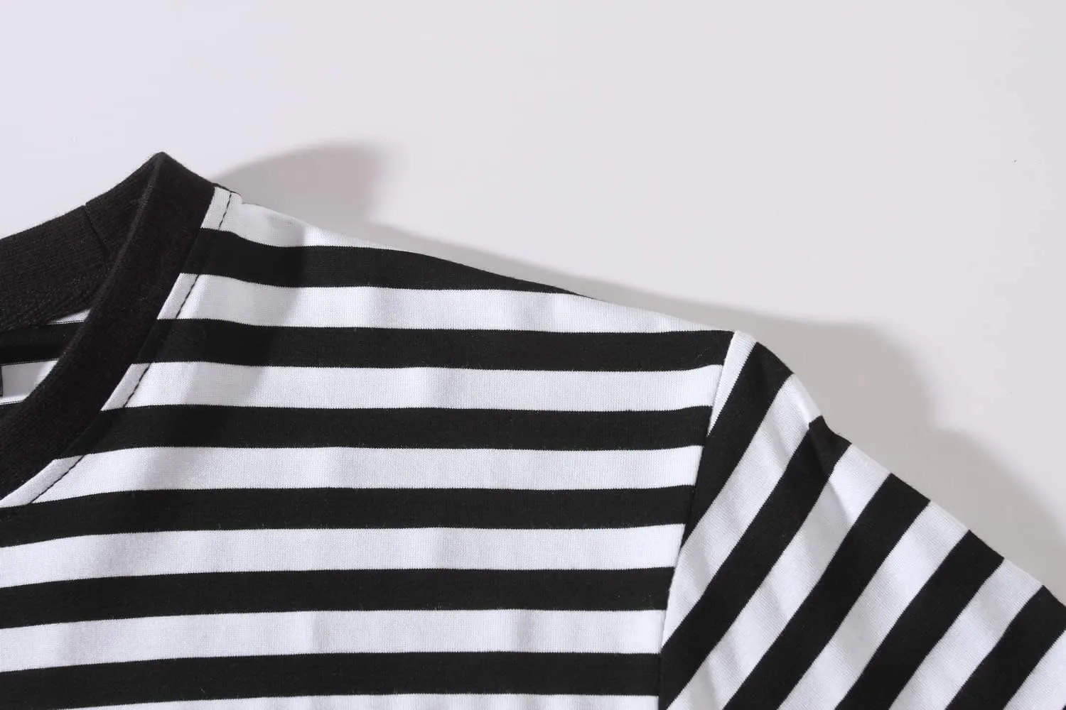 SSLR-Long-Sleeve-Tee-Shirts-for-Men-Striped T Shirts Crewneck Cotton Causal