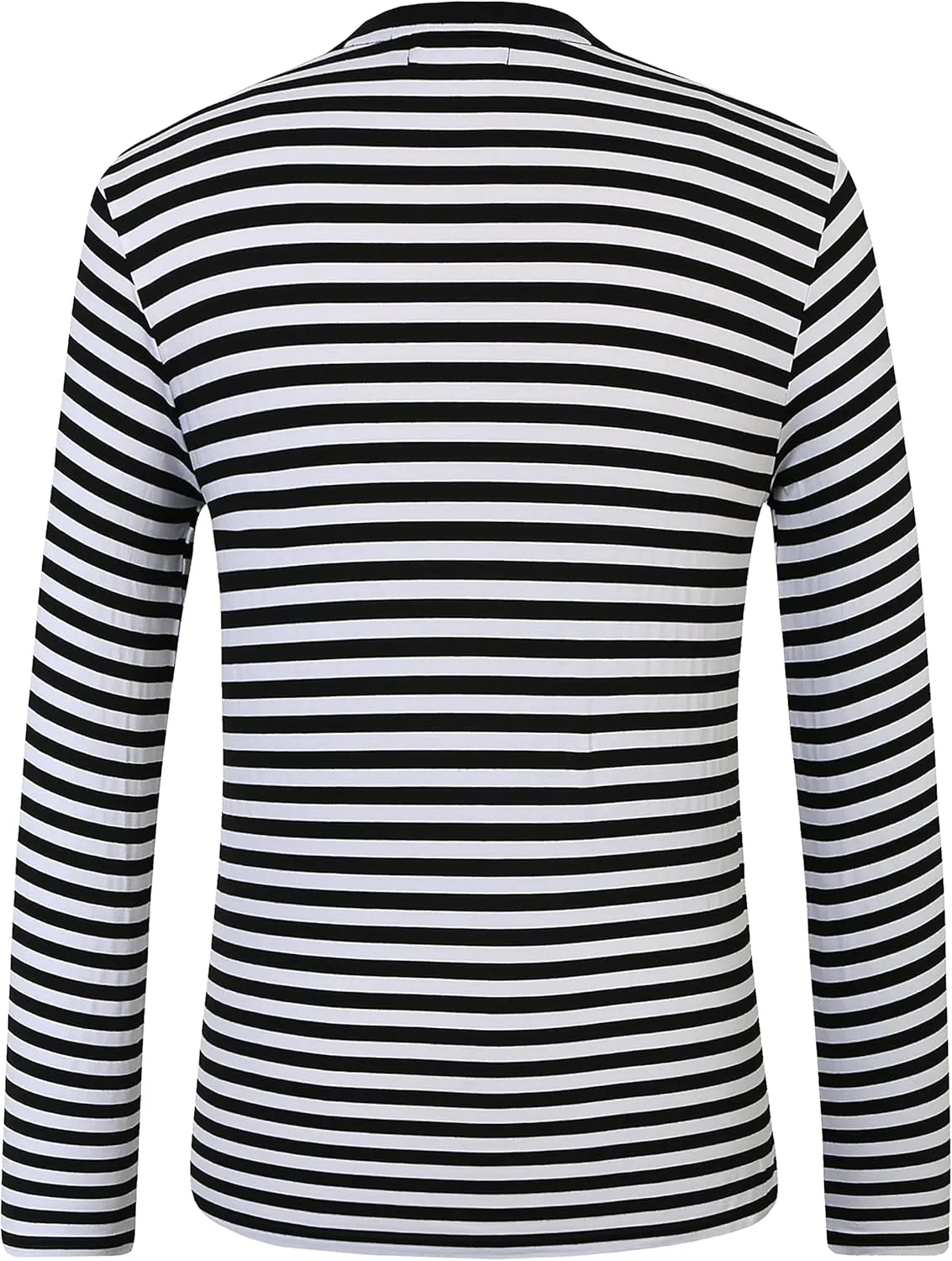 SSLR-Long-Sleeve-Tee-Shirts-for-Men-Striped T Shirts Crewneck Cotton Causal