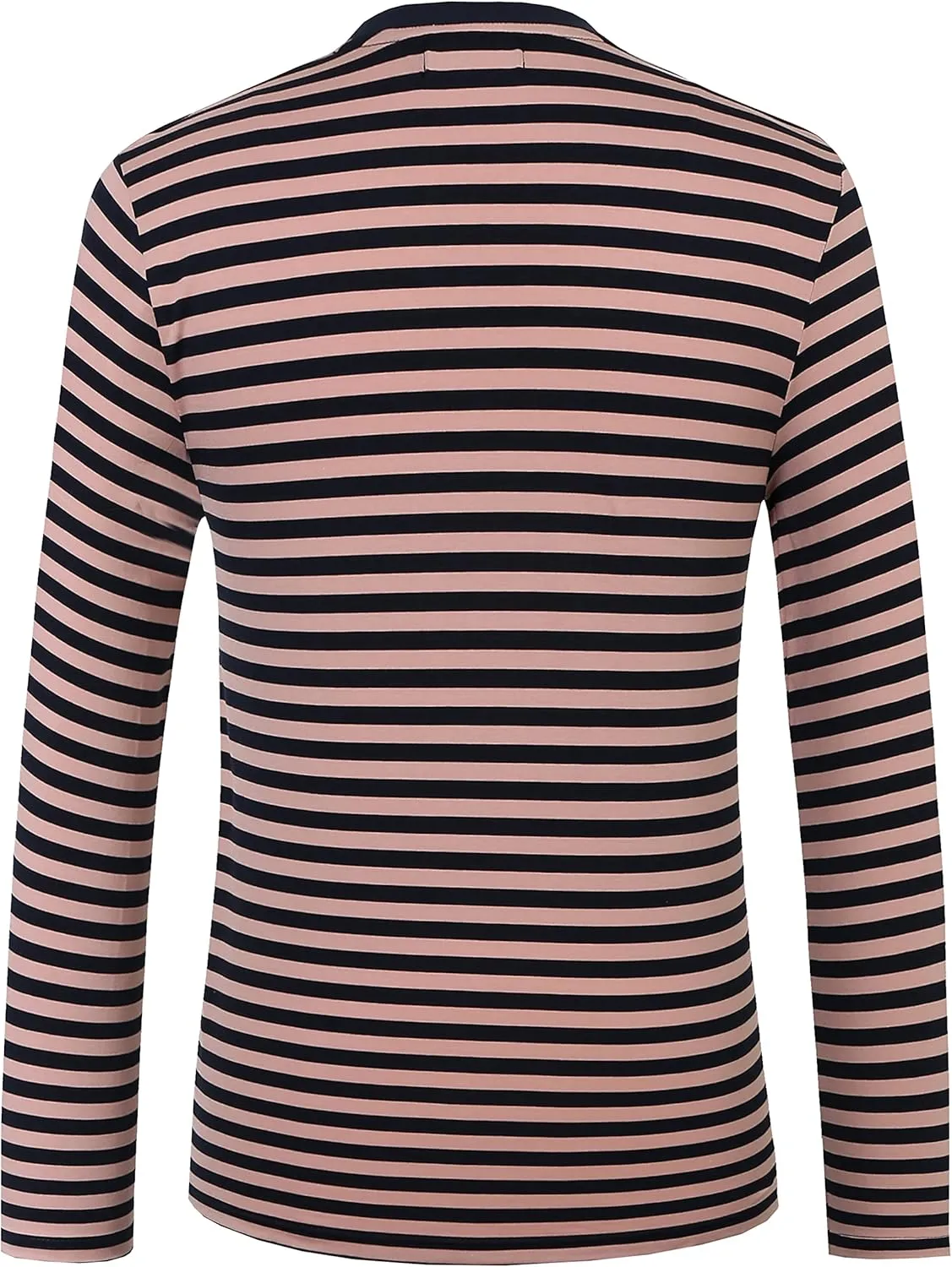 SSLR-Long-Sleeve-Tee-Shirts-for-Men-Striped T Shirts Crewneck Cotton Causal