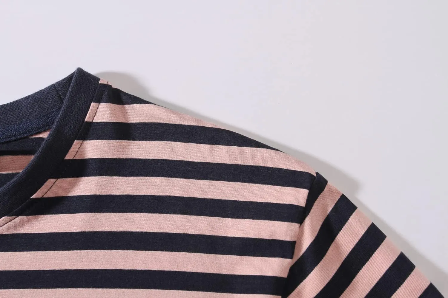 SSLR-Long-Sleeve-Tee-Shirts-for-Men-Striped T Shirts Crewneck Cotton Causal