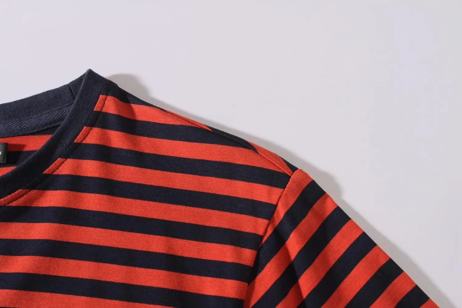 SSLR-Long-Sleeve-Tee-Shirts-for-Men-Striped T Shirts Crewneck Cotton Causal
