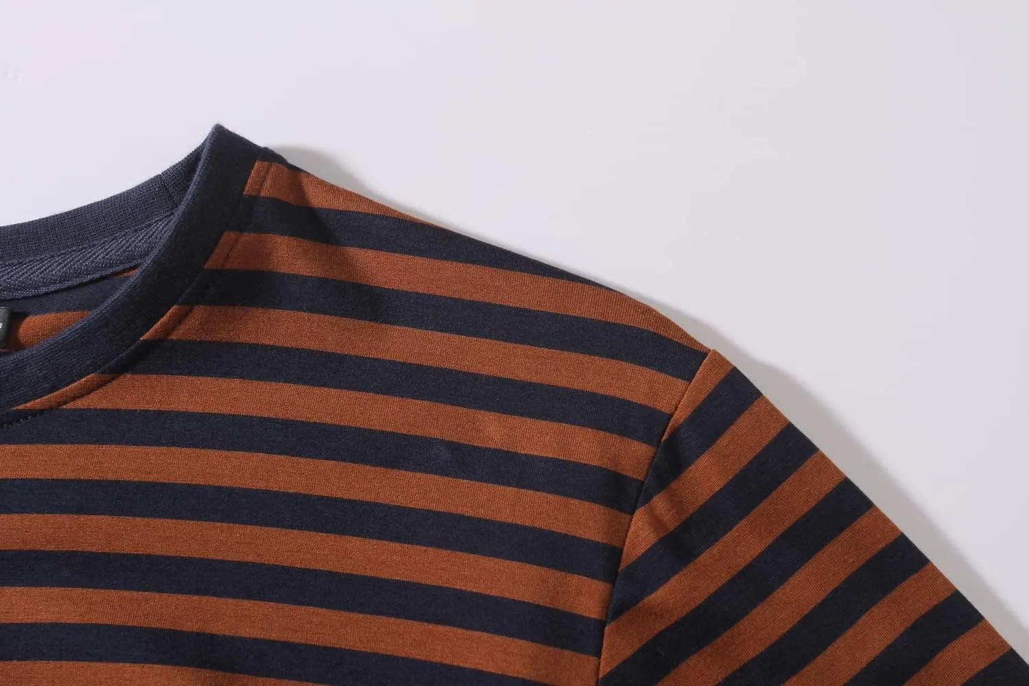 SSLR-Long-Sleeve-Tee-Shirts-for-Men-Striped T Shirts Crewneck Cotton Causal