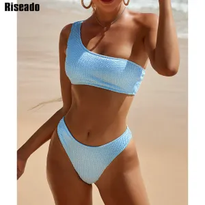 Strapless One Shoulder Bandeau Bikini