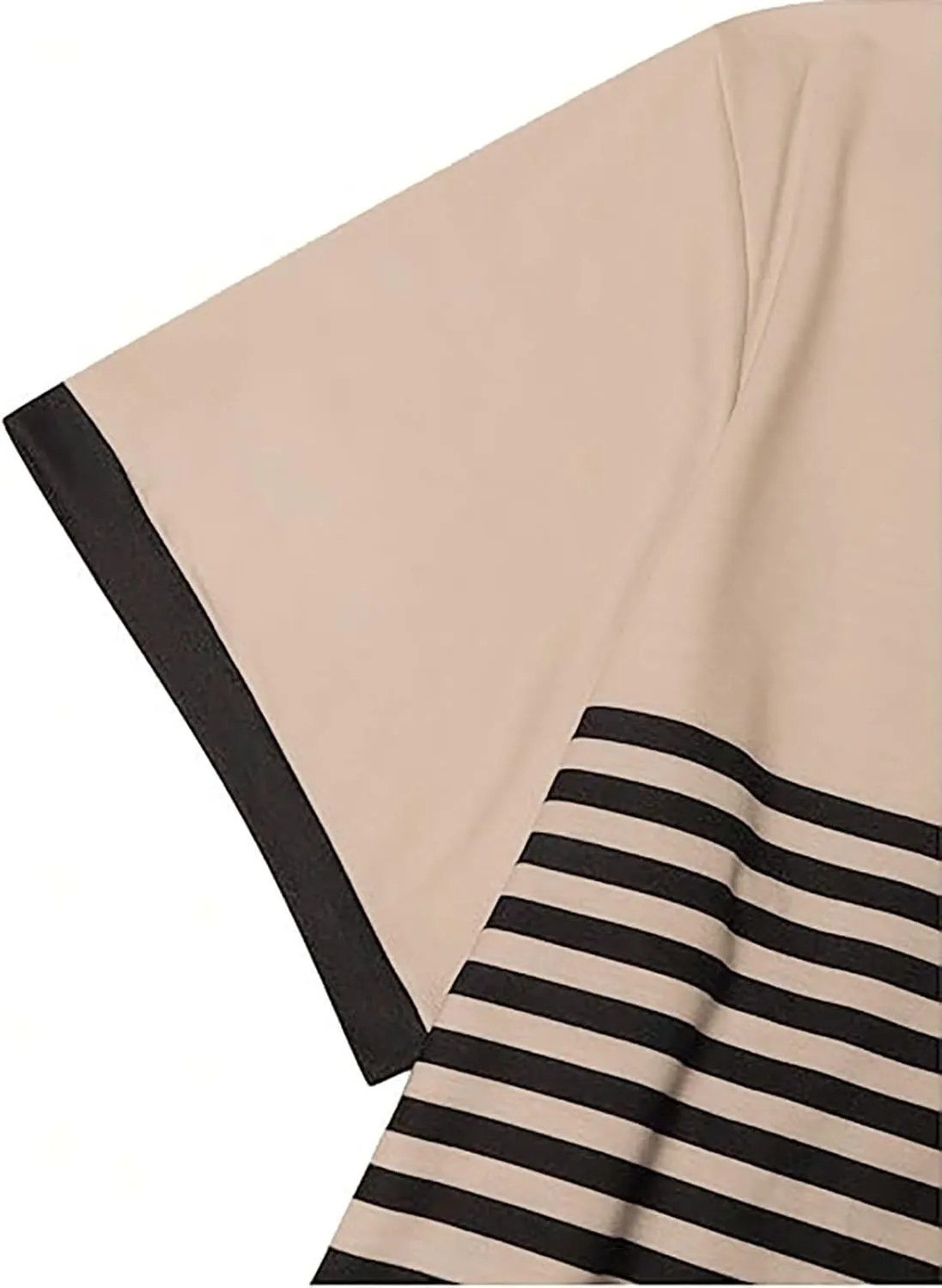 Striped Shirts for Men Short Sleeve Crewneck Neck T-Shirts with Pocket Classic Basic Tees Fashion Summer Shirt Tops