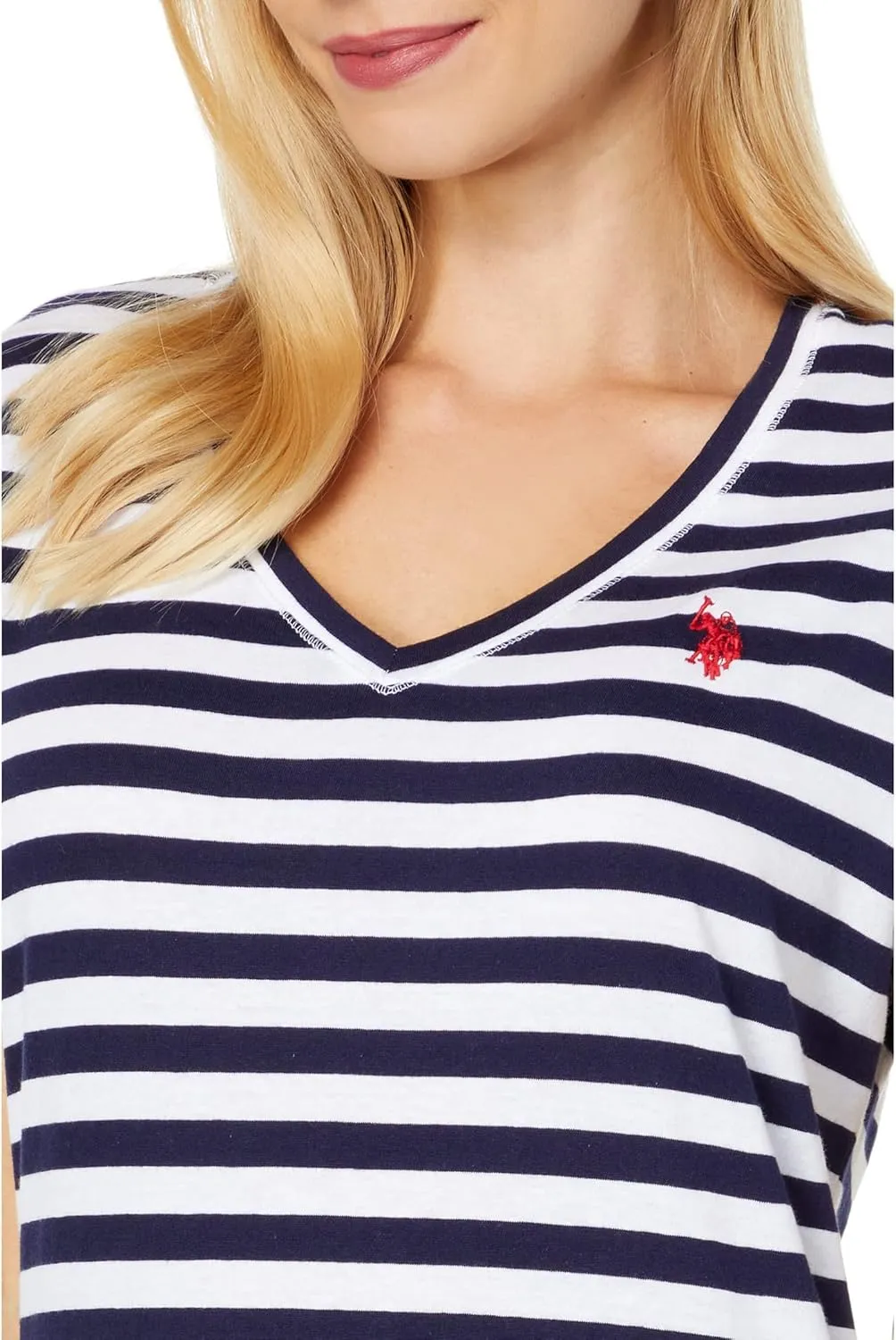 STRIPED V-NECK T-SHIRT