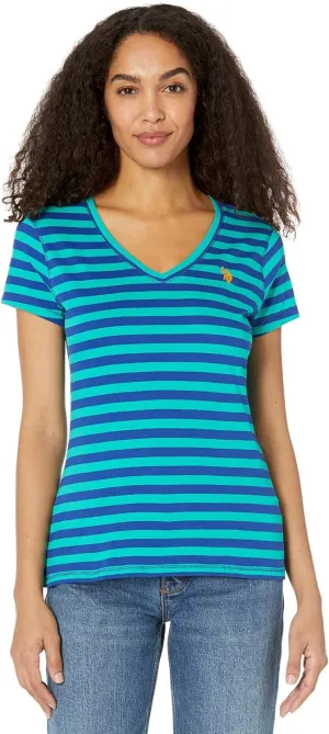 STRIPED V-NECK T-SHIRT