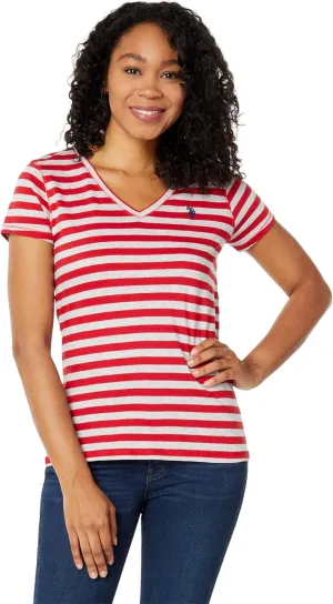STRIPED V-NECK T-SHIRT