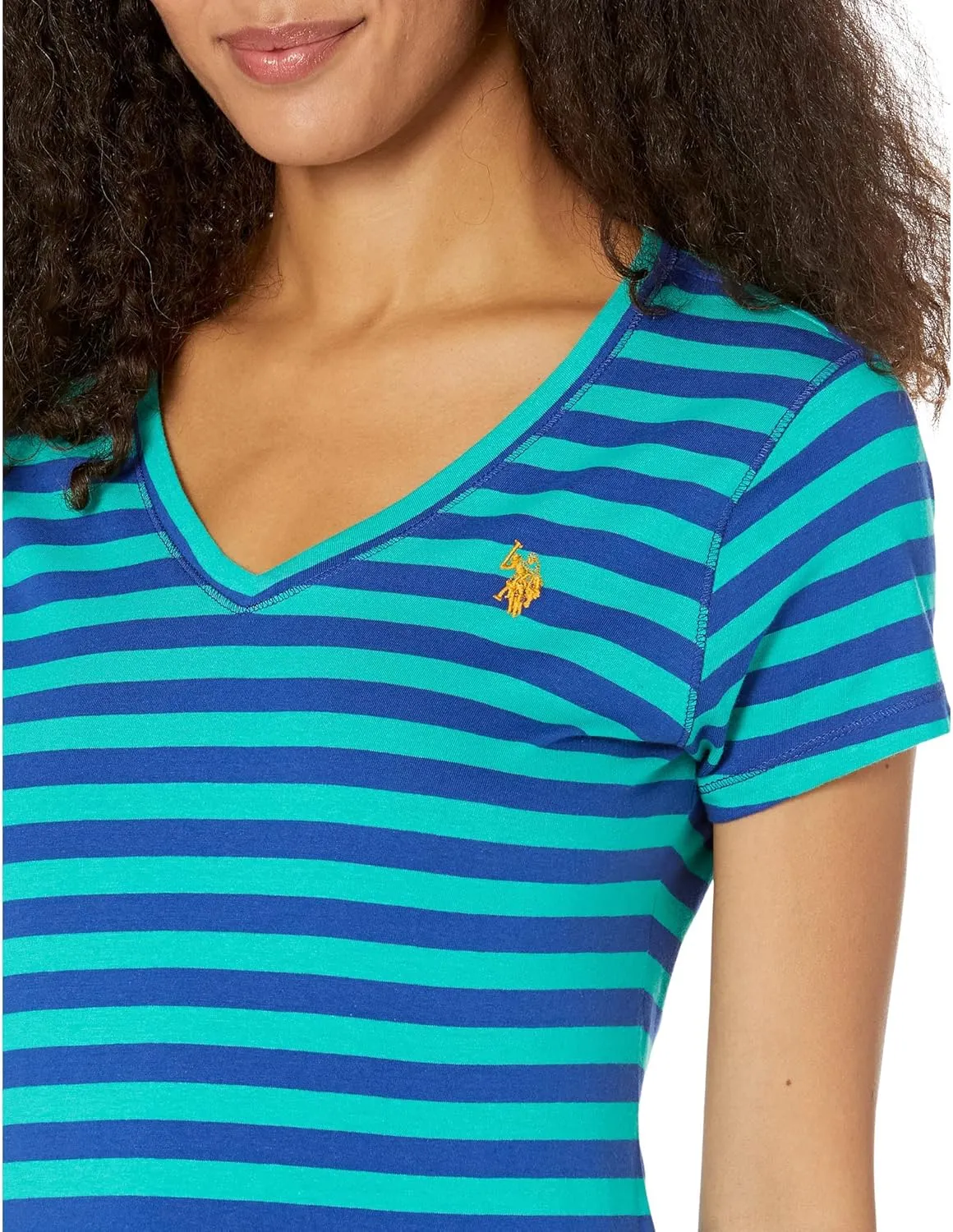 STRIPED V-NECK T-SHIRT
