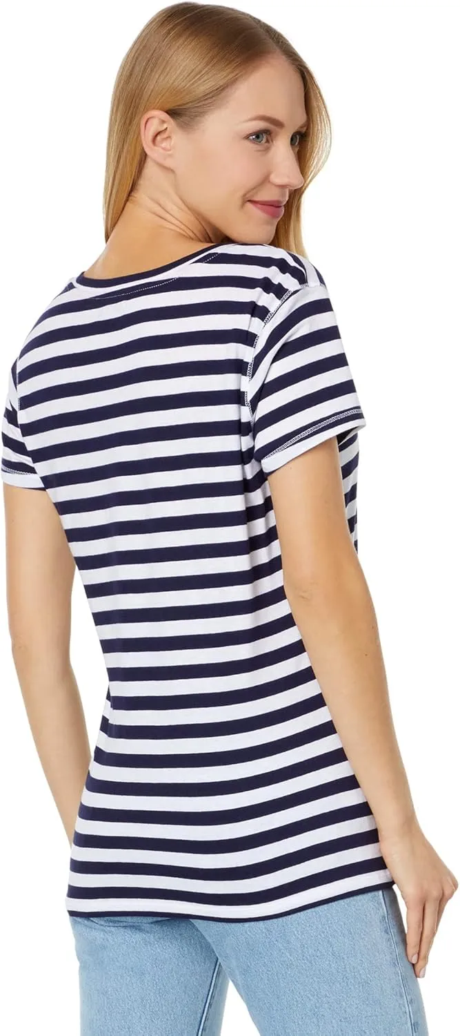 STRIPED V-NECK T-SHIRT