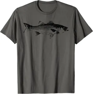 Striper Fishing Shirt // Striped Bass Lucky Fishing T-Shirt T-Shirt