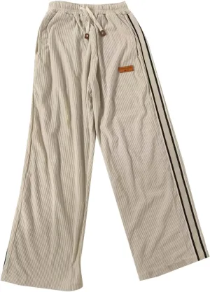 Stripes Track Pants for Men 2025 Fashion Wide Leg Elastic Waist Drawstring Trousers Casual Solid Sport Exercise Pant