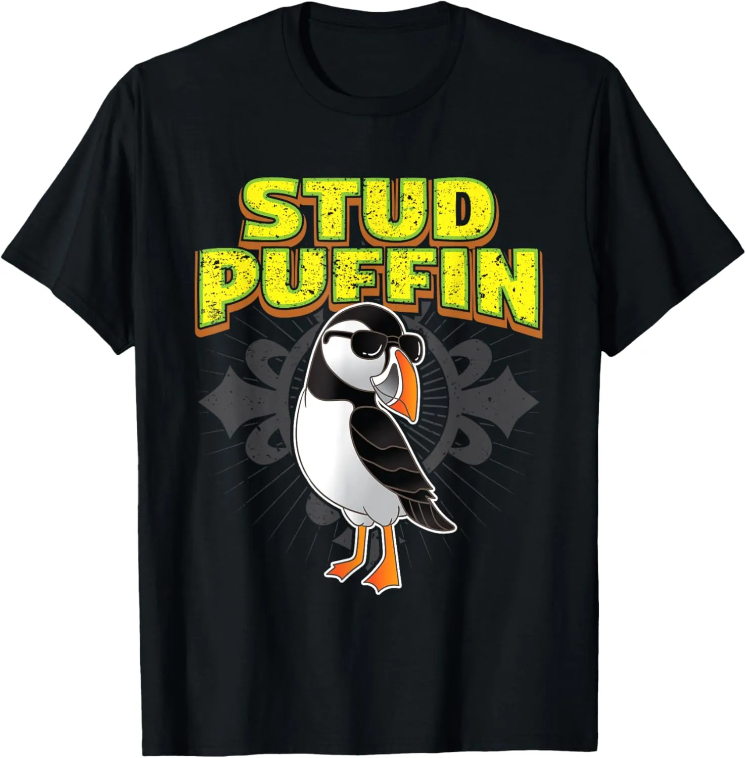 Stud Puffin Funny Seabird Stud Muffin Bird With Sun Glasses T-Shirt
