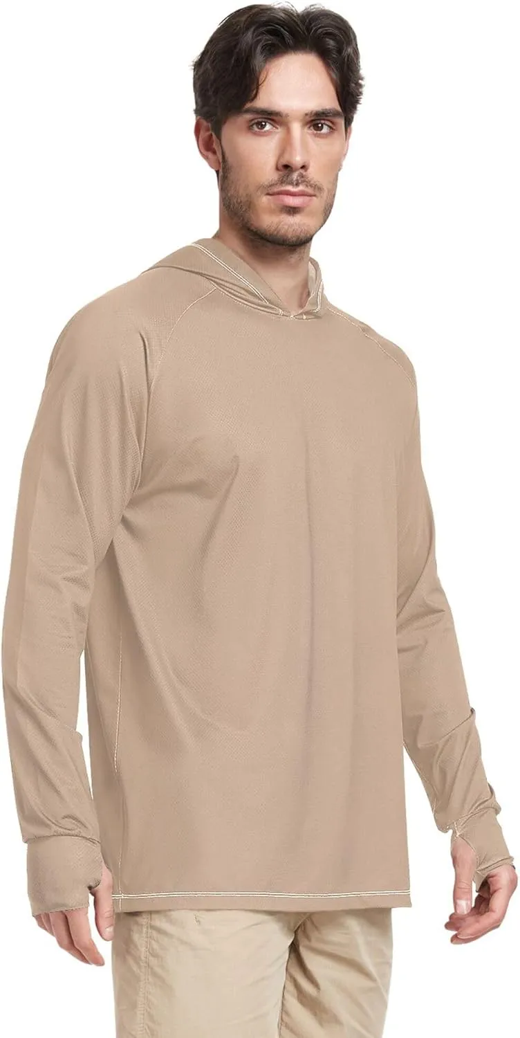 Sun Shirt Hoodie for Men Long Sleeve UPF 50   Mens Sun Shirts Quick Dry UV Rashguard for Men Sunproof Shirts
