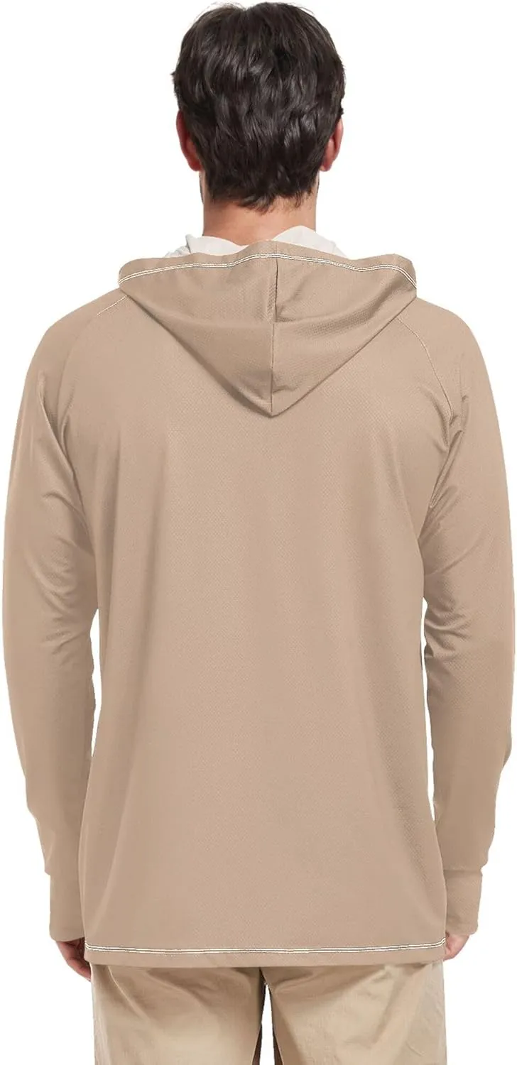 Sun Shirt Hoodie for Men Long Sleeve UPF 50   Mens Sun Shirts Quick Dry UV Rashguard for Men Sunproof Shirts