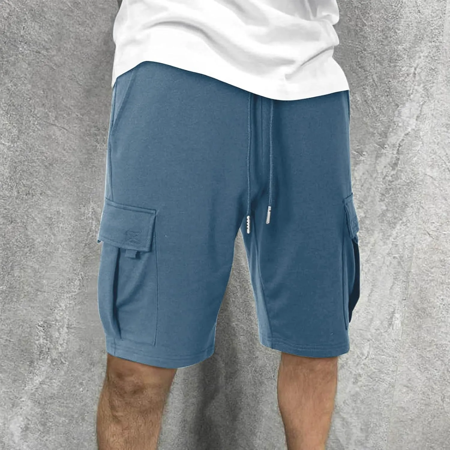 Sweat Shorts Men,Boy's Loose Straight Leg Hiking Sweat Pants Trendy Casual Cargo Pockets Short Pant Men Hiking Pants