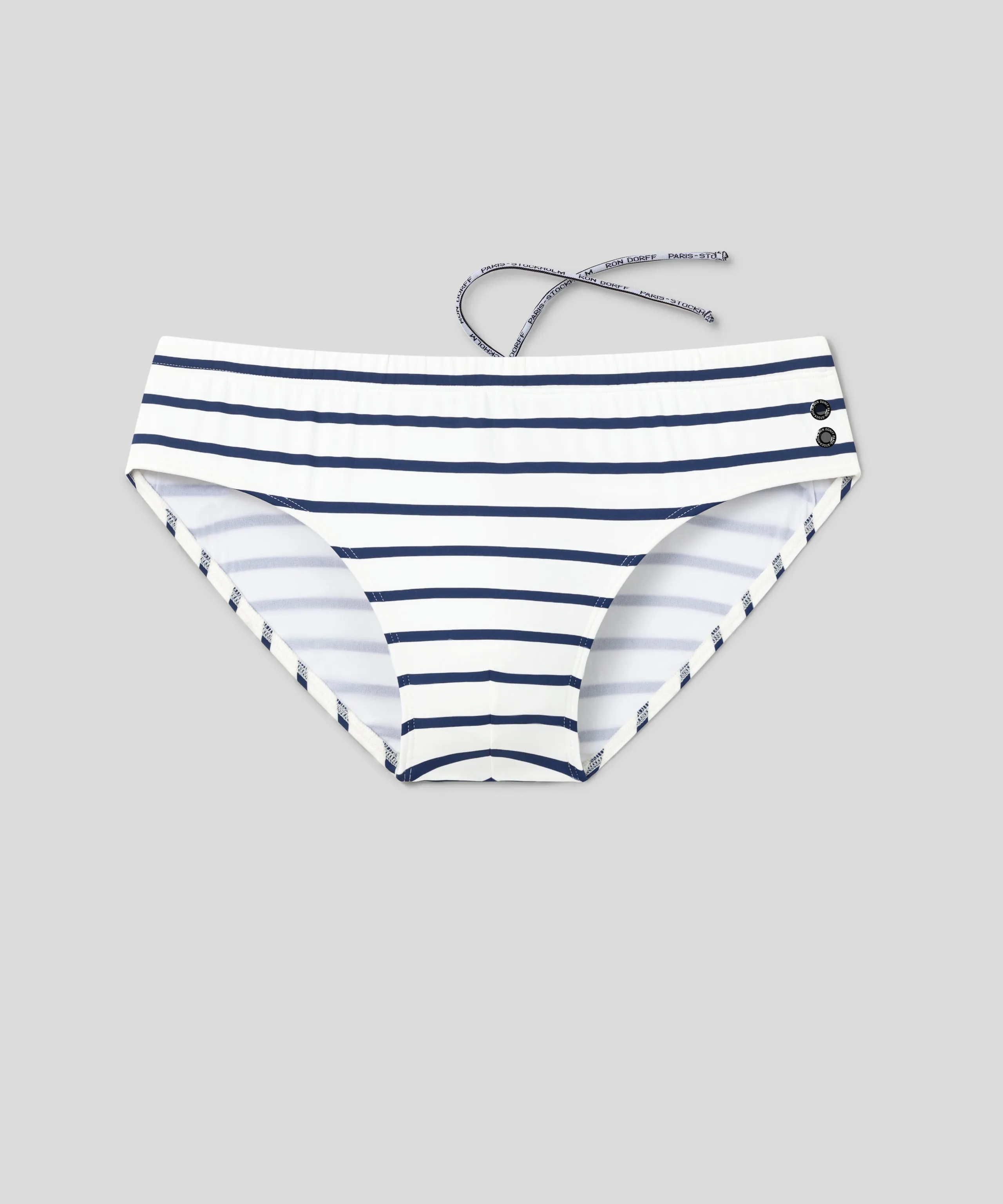 Swim Briefs Irregular Stripes: White/Navy