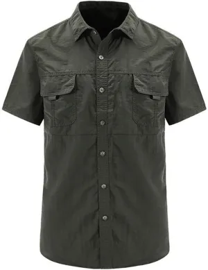 Tactical Hiking Shirts Men Long Sleeve Cargo Work Shirts Summer Outdoor Quick Dry Military Combat Hunting Fishing Shirt