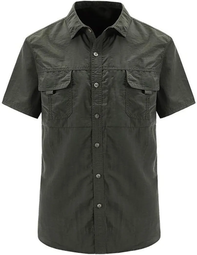 Tactical Hiking Shirts Men Long Sleeve Cargo Work Shirts Summer Outdoor Quick Dry Military Combat Hunting Fishing Shirt