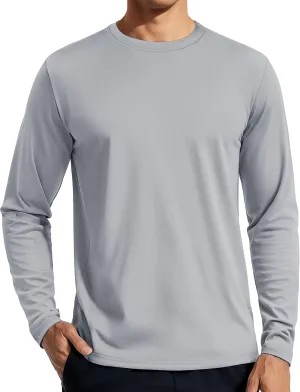 TACVASEN Men's Long Sleeve UPF 80  Shirts Sun Protection UV SPF Shirts Rash Guard Fishing Running Quick Dry Lightweight