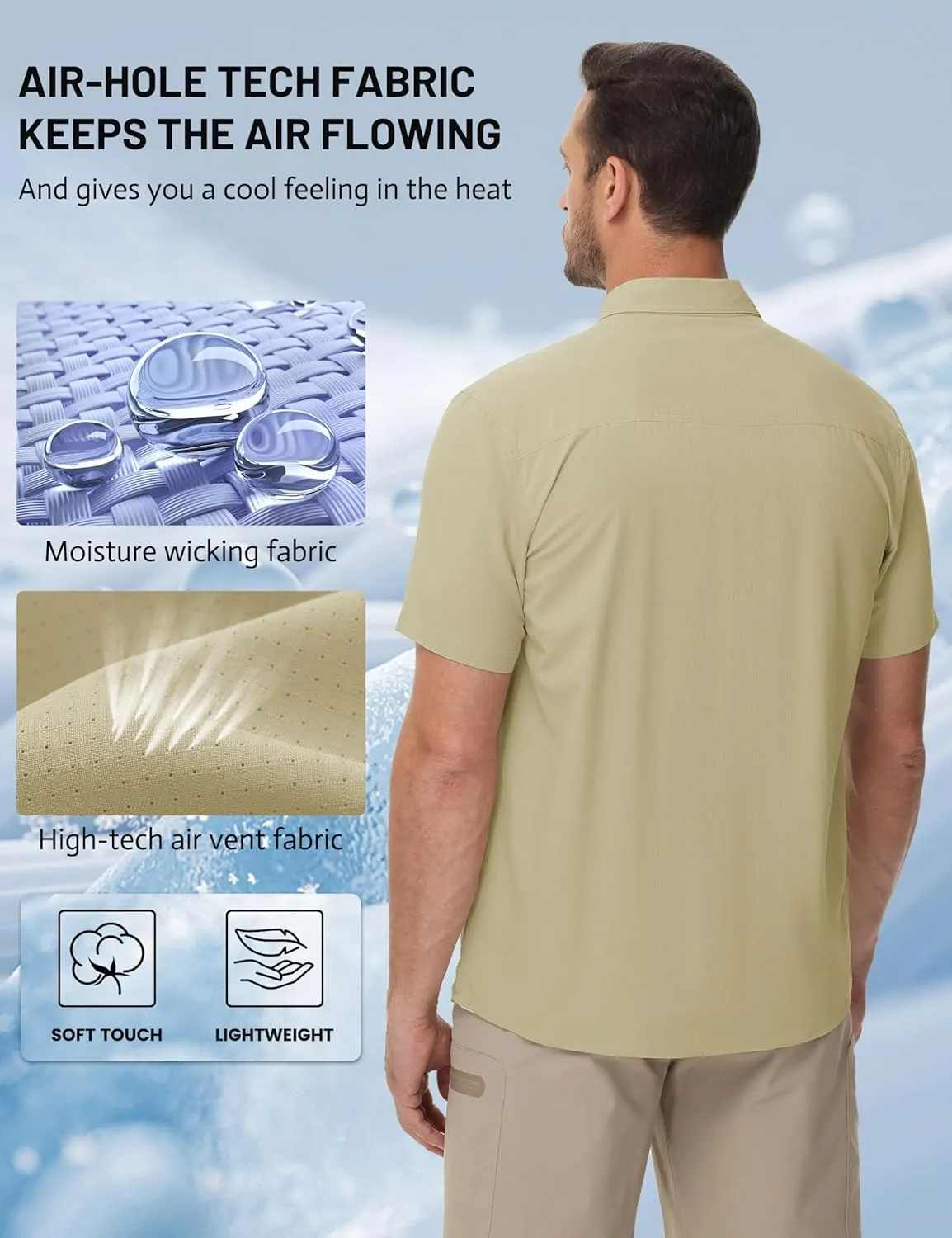 TACVASEN Mens Short Sleeve Sun Protection Shirt UPF 50  Quick Dry Fishing Cooling UV Shirts Outdoor Tactical Hiking Shirts