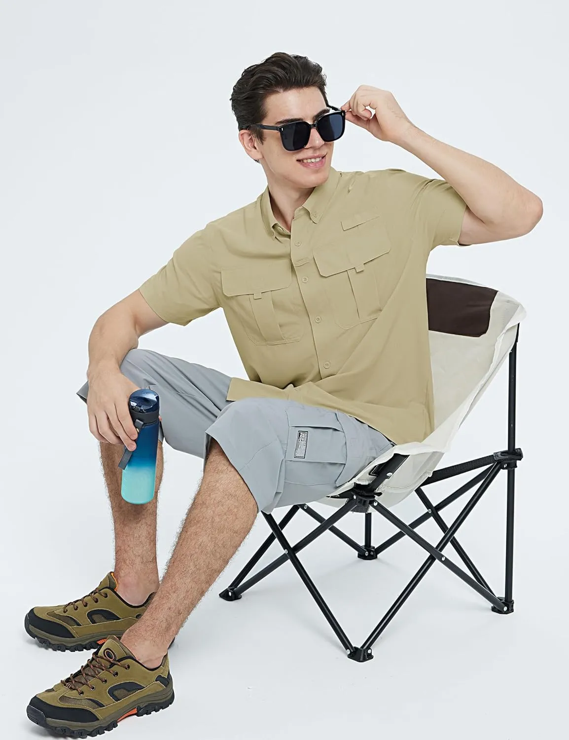 TACVASEN Mens Short Sleeve Sun Protection Shirt UPF 50  Quick Dry Fishing Cooling UV Shirts Outdoor Tactical Hiking Shirts