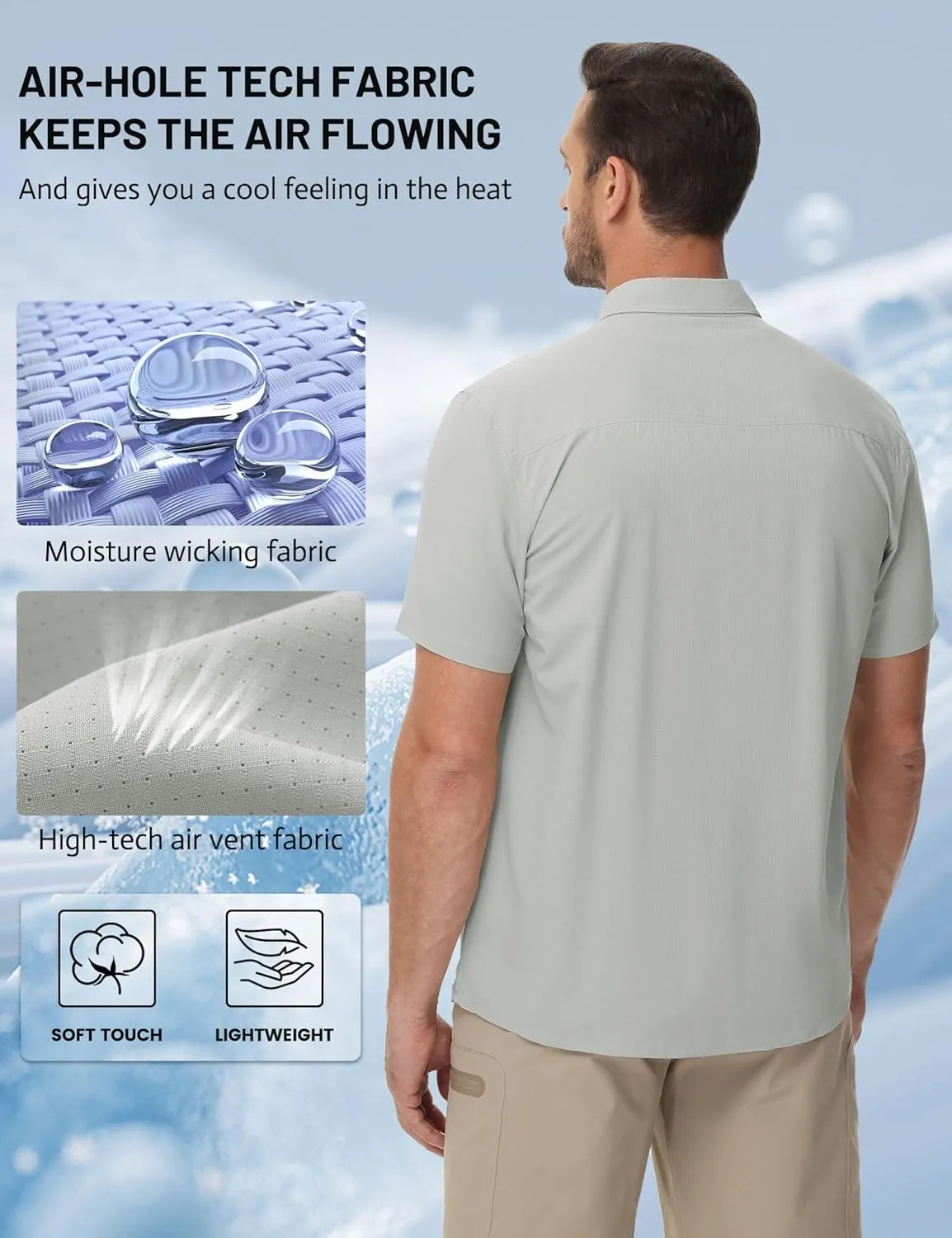 TACVASEN Mens Short Sleeve Sun Protection Shirt UPF 50  Quick Dry Fishing Cooling UV Shirts Outdoor Tactical Hiking Shirts