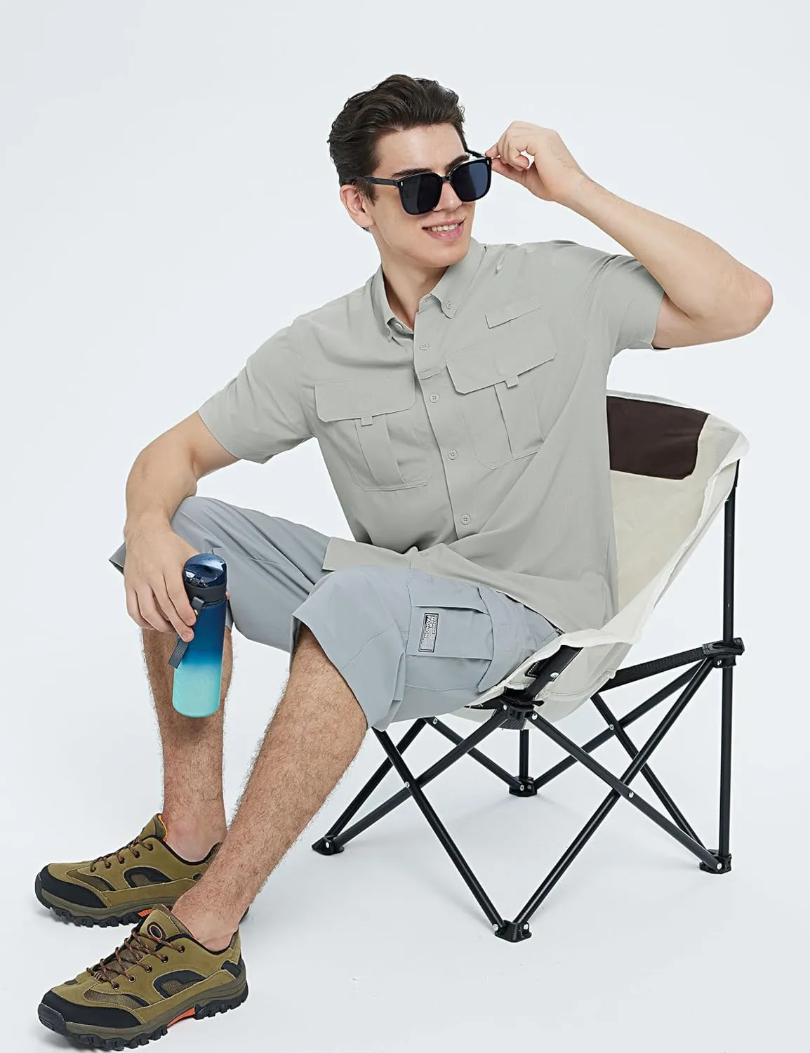 TACVASEN Mens Short Sleeve Sun Protection Shirt UPF 50  Quick Dry Fishing Cooling UV Shirts Outdoor Tactical Hiking Shirts