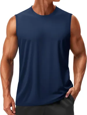 TACVASEN Men's Sleeveless Shirts Quick Dry Tank Tops for Men Sun Protection UPF 50  Athletic Gym Workout Muscle Shirts