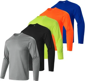 TanBridge 3-5 Pack Long Sleeve Shirts for Men Sun Protection Athletic Gym Workout Shirts for Running T-Shirt