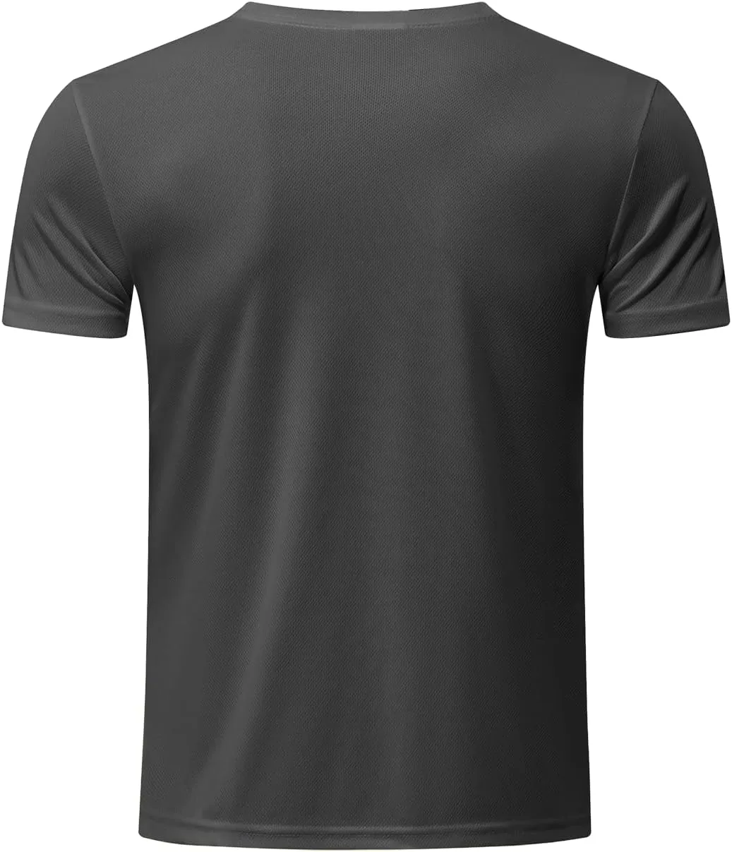 TanBridge 5 Pack Men's Athletic T Shirts Quick Dry Lightweight Short Sleeve Running Shirts for Running Workout Hiking Fishing