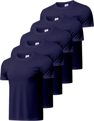 TanBridge 5 Pack Men's Athletic T Shirts Quick Dry Lightweight Short Sleeve Running Shirts for Running Workout Hiking Fishing