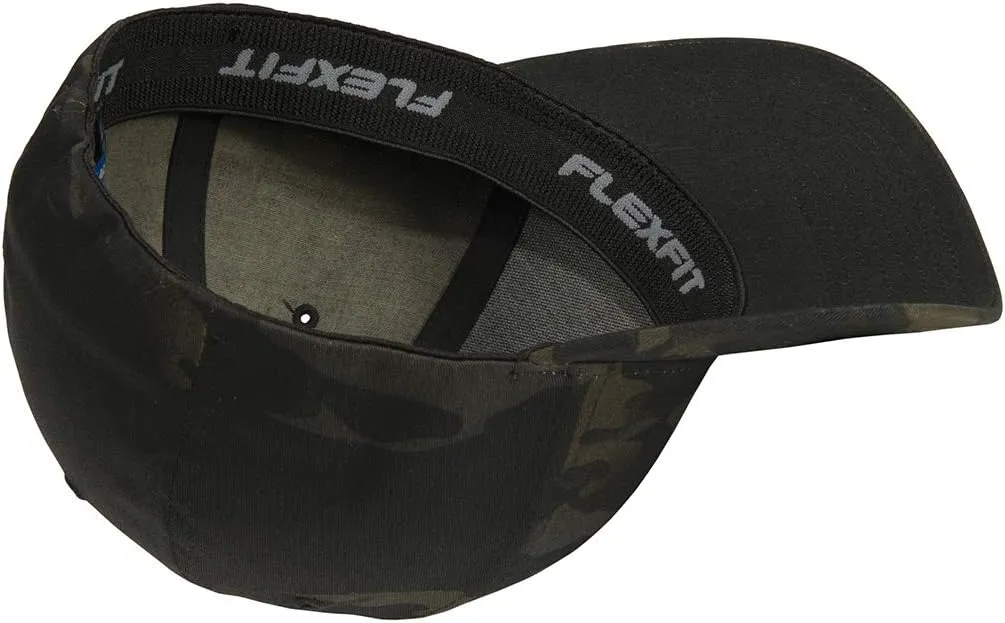 The Blackout American Flag 6277 Flex Fitted Baseball Cap - Custom Embroidered Black USA Flag Flex-Fitted Baseball hat