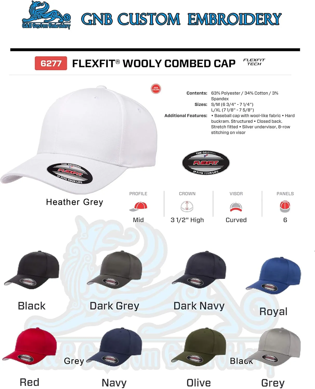 The Blackout American Flag 6277 Flex Fitted Baseball Cap - Custom Embroidered Black USA Flag Flex-Fitted Baseball hat