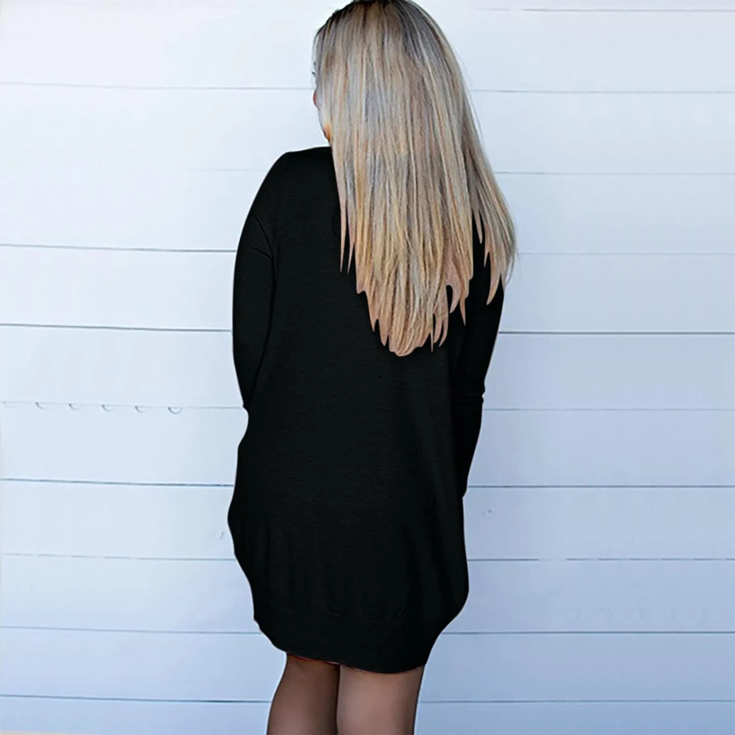 Thin Sweater Cardigan Long V-Neck Womens Ladies Sleeve Pockets Coat Solid Outerwear Light Weight Summer Sweaters